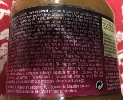 Lista de ingredientes del producto Speculoos Pâte à Tartiner Maya fair trade 