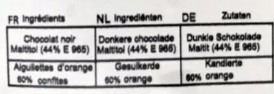 Lista de ingredientes del producto Orangettes  