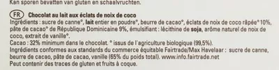 Lista de ingredientes del producto Chocolat Noix de Coco Ethiquable 100 g