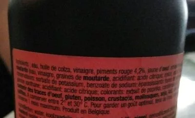 Lista de ingredientes del producto Sauce Samouraï  