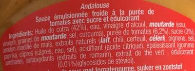 Lista de ingredientes del producto Sauce Andalouse Barakafrites 500 ml