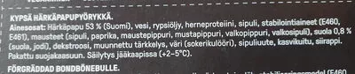 Lista de ingredientes del producto Härkis Pyörykkä beanit 250 g