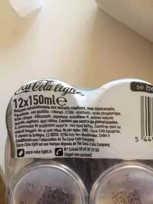 Lista de ingredientes del producto Boisson gazeuse aux extraits végétaux Coca cola zero 