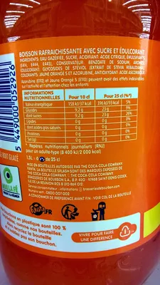 Lista de ingredientes del producto Orange Fanta, Coca Cola HBC Schweiz AG 1.5l