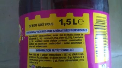 Lista de ingredientes del producto Fanta, saveur fruits rouges Fanta 1,5 l