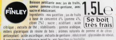 Lista de ingredientes del producto Fine bulles Pomme-Citron & Gentiane Finley, Coca Cola Company 1,5 l