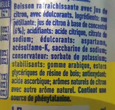 Lista de ingredientes del producto Fanta limón zero azúcar Fanta 