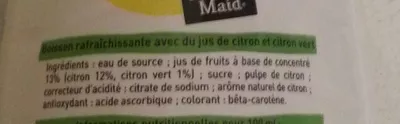 Lista de ingredientes del producto Fruit & Nada Citron Minute Maid 1.25l