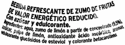 Lista de ingredientes del producto Limón&nada ligero Minute Maid 330 ml