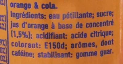 Lista de ingredientes del producto Mezzo Mix Orange & Cola Fanta 