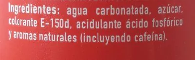 Lista de ingredientes del producto Coca-cola Coca-Cola 250 ml