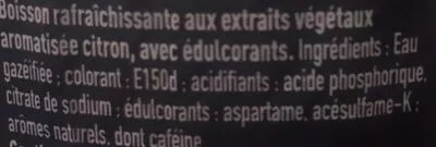 Lista de ingredientes del producto Coca-Cola Lemon sans sucres Coca-Cola 1.25 l