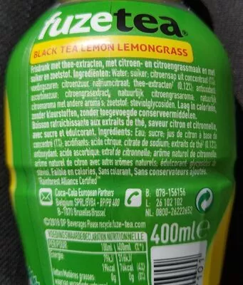 Lista de ingredientes del producto Fuzetea fuzetea 400 ml