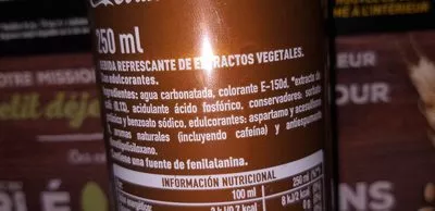 Lista de ingredientes del producto Coca Cola plus coffee Coca-Cola 250 ml