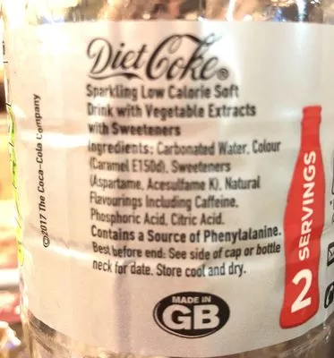 Lista de ingredientes del producto Diet Coke The Coca-Cola Company, Coca-Cola, Diet Coke 500 ml