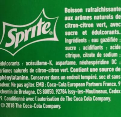 Lista de ingredientes del producto Can Sprite 33 cl