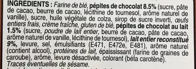 Lista de ingredientes del producto 8 briochettes aux pepites de chocolat  