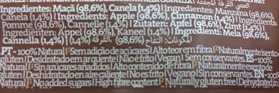 Lista de ingredientes del producto Crispy Apple Sticks with Cinnamon Fruut 