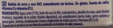 Lista de ingredientes del producto Coco + suave Shoyce 1 l