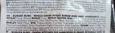 Lista de ingredientes del producto Lean burger buns  