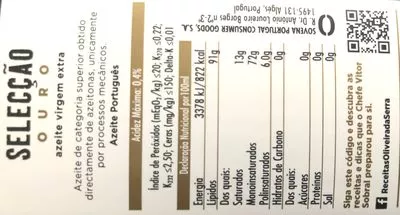 Lista de ingredientes del producto Azeiteoliveiraserrav. e. selouro75clcx12 Oliveira da Serra 