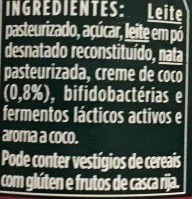 Lista de ingredientes del producto Activia Danone 