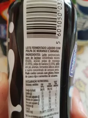 Lista de ingredientes del producto Dan up Danone 