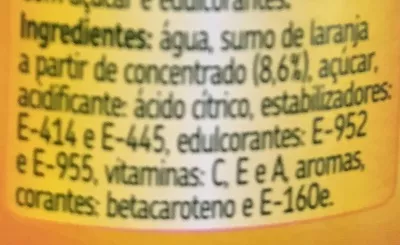 Lista de ingredientes del producto Laranja sem gás Joi 25 cl