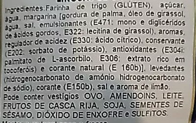 Lista de ingredientes del producto Linguas de gato Dailidoce 250 g