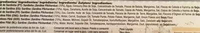 Lista de ingredientes del producto Paté de sardinha Fides 22 g