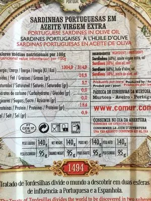 Lista de ingredientes del producto Sardinhas  