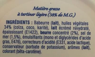 Lista de ingredientes del producto beurre St Hubert 