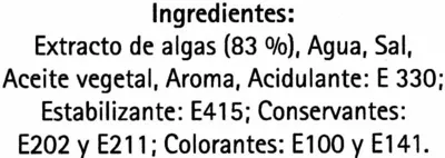 Lista de ingredientes del producto Seaweed-caviar wasabi Cavi-Art 100 g (neto)