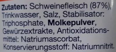 Lista de ingredientes del producto Frühstücksfleisch Tulip 340g