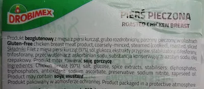 Lista de ingredientes del producto Pierś pieczona Drobimex 100 g