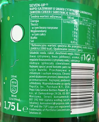 Lista de ingredientes del producto  Pepsico,  Pepsi-Cola 