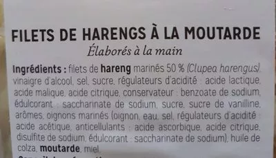 Lista de ingredientes del producto Filets de harengs a la moutarde  