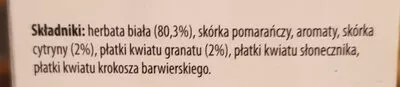 Lista de ingredientes del producto Herbata biała tajska cytryna, kwiat granatu Big Active 30 g (20 x 1,5 g)