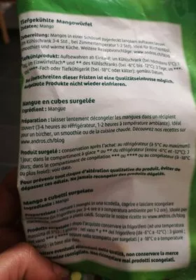 Lista de ingredientes del producto Dominique Forestier Andros 300 g