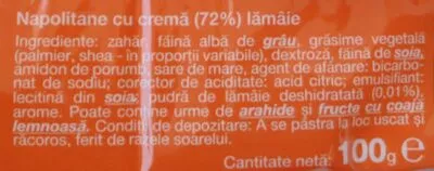 Lista de ingredientes del producto Alka napolitane cu cremă de lămâie Alka 100 g