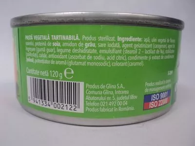 Lista de ingredientes del producto Mandy Pasta vegetala tartinabila Mandy 120 g