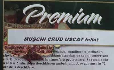 Lista de ingredientes del producto Premium Muschi crud uscat Premium 80 g,