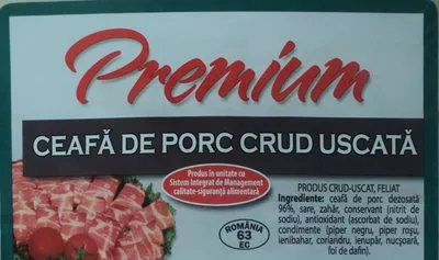 Lista de ingredientes del producto Premium Ceafa de porc crud uscata Premium 80 g,