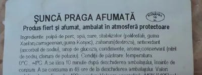 Lista de ingredientes del producto Sergiana Sunca Praga afumata Sergiana 150 g,