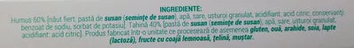 Lista de ingredientes del producto Humus arabesc clasic cu tahina Mega Apetit by Mega Image 200 g