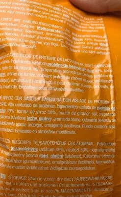 Lista de ingredientes del producto Proteine chips  