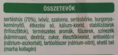 Lista de ingredientes del producto Bécsi sertésvirsli Auchan 400 g