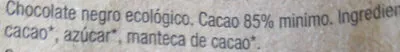 Lista de ingredientes del producto chocolate negro ecologico 85% Nicaragua Blanxart 80 g