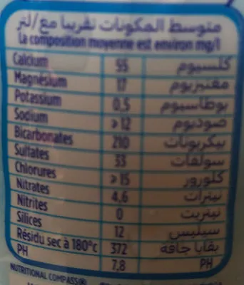 Lista de ingredientes del producto Nestlé pure life Nestlé 1,5 l