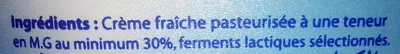 Lista de ingredientes del producto Crème fraîche épaisse vitalait 17 cl